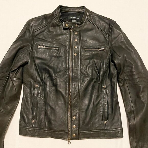 Moda International Womens Leather Jacket Size Medium - Picture 2 of 16